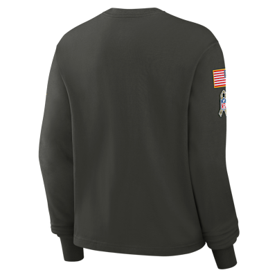 New England Patriots Salute to Service Sideline Women s Nike Dri FIT NFL Long Sleeve T Shirt